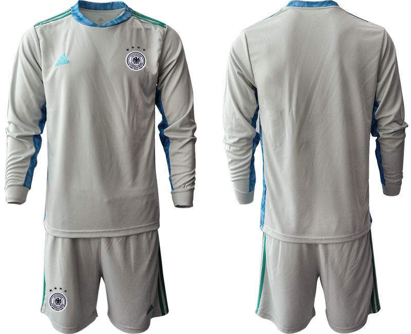 Men 2021 World Cup National Germany gray long sleeve goalkeeper Soccer Jerseys->germany jersey->Soccer Country Jersey